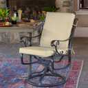 Arden Outdoor Midback Chair Cushion, 18 x 16.5, Tan Leala, 16.5"D x 18"W x 3.5"H