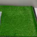 Dog Grass Pad with Tray Extra Large 47.6x29.2'',Portable Dog Litter Box with 2 Pcs Replacement Hemming Artificial Grass & Washable Reusable Pee Pads, Indoor Outdoor Fake Grass Pad for Dogs Potty
