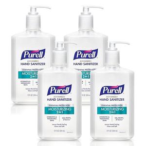 Purell 2in1 Moisturizing Advanced Hand Sanitizer Gel, 12 oz Pump Bottle (Pack of 4) 