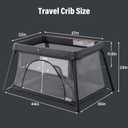 Travel Crib, Portable Crib for Baby, Pack and Play for Babies and Toddler, Lightweight Backpack Design, Foldable Travel Baby Playpen with Mattress(Dark Grey)