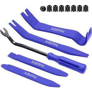 Auto Trim Removal Tool Kit,13 Pcs Car Panel Door Window Tools Kit,Auto Clip Fastener Remover Pry Tool Set Blue