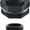 YSIL PVC Bulkhead Fitting 1.5 Inch NPT Female Water Tank Connector with Plugs Pipe Fitting for 2-9/16"(65 mm) Water Tanks, Rain Barrels, Aquariums, Pools 1 Pack