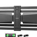 monTEK Heavy Duty Ultra Slim TV Wall Mount for 37-90 Inch TVs Up to 185lbs, Swivel & Tilt & Extension Wall Mount TV Bracket with Articulating Dual Arms, 16/18" Studs Low Profile Full Motion tv Mount