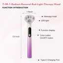 Radiant Renewal Skincare Wand, Red-Light-Therapy-Wand, Red-Light-Therapy-for-Face and Eye, 7 Colour Facial- and- Eye- Massager (Purple)