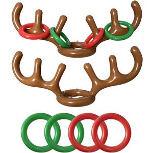 2 Set Inflatable Reindeer Antler Ring Toss Game,Christmas Games Antler Decorations for Christmas Family Party Great Halloween Cosplay Costume Supplies