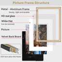 5x7 Picture Frame Set of 4, Matted Brass Simple Modern Brushed Thin Aluminum Metal Photo Frame Fits 3x5 and 4x6 with Mat or 5 x 7 without Mat . Vertical and Horizontal for Tabletop and Wall