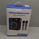 Karaoke Machine, Portable Bluetooth Karaoke Speaker with 2 Wireless Microphones, PA System for Adults Kids with LED Lights & Echo Adjustment, Supports TWS/TF/USB/AUX for Home Party (T03-2 MICS)