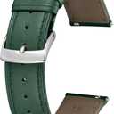 BINLUN Leather Watch Bands Quick Release Premium Calfskin Replacement Watch Strap Multicolors Watchbands for Men Women 12mm 14mm 16mm 18mm 19mm 20mm 21mm 22mm (Green)