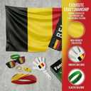 Soccer Fan Gear Set 2026-7 Piece Game Day Kit with Flag, Scarf, Glasses, Whistle, Clapper, Wristband & Headband in Gift Box - Watch Party & Stadium Essentials for for Belgium
