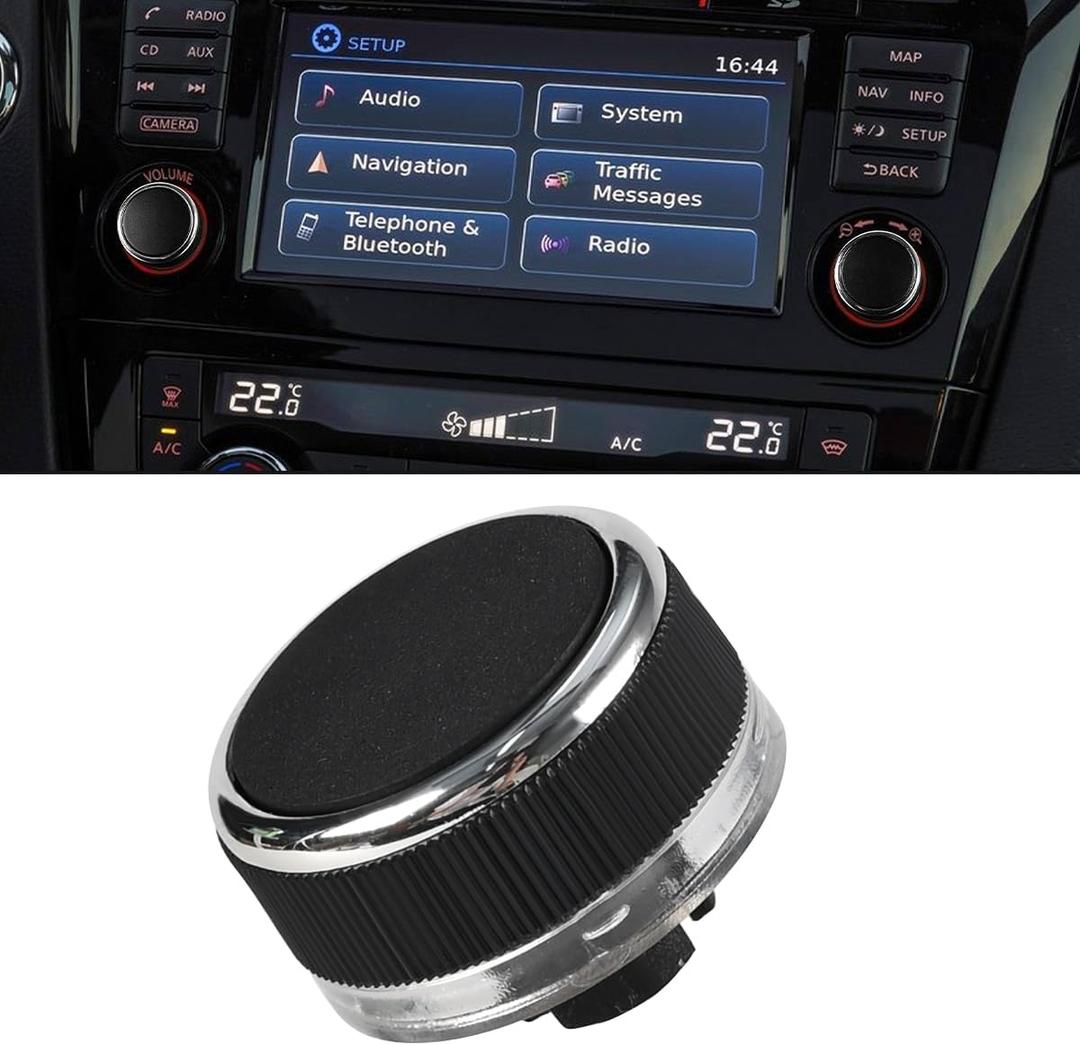 Upgrade Radio Knob Button Volume Stereo Tuner Power,Replacement Radio Knob Button Cover Cap Protective Cover for Nissan for Qashqai for Juke, for the Connect 2 System Only