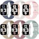 6 Pack Silicone Bands Compatible with Apple Watch Band 38mm 40mm 41mm 42mm Women Men, Soft Sport Strap Replacement Wristband for iWatch Series 11 10 9 8 SE 7 6 5 4 3 2 1 Ultra