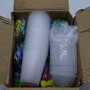 LiYiQ 292 Pcs Video Game Party Favors With Reusable Drinking Straws Cups Slap Bracelets Keychains Gift Tags Stamps Stickers and Twist Ties for Gamer Birthday Party Supplies