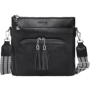 Crossbody Purse for Women, Soft Leather Shoulder Handbag Medium Size Bag with Adjustable Strap