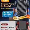 YRU True Military-Grade [360° Rotation Suction] 2026 Ultimate Car Phone Holder Mount 【90+LBS Safest Strongest & Patent Certs】 Dash Windshield Vent for iPhone 17 16 Pro Max Speaker Stands, Gloss Black