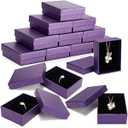 Sasylvia 36 Pcs Jewelry Cardboard Gift Boxes Packaging Necklace Ring Earring Storage Box with Cushion 3.5x2.8x1.2 Inch (Purple)