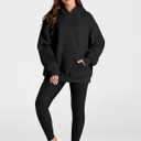 Trendy Queen Womens Oversized Hoodies Fleece Sweatshirts Fall Fashion Pullover Sweaters Winter Clothes (Black, L)