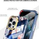 Cute Flower Case for iPhone 16 Pro 6.3 inch Built with Screen Protector, Lightweight and Stylish Full Body Shockproof Protective Rugged TPU Case for Women/Girls-Peafowl