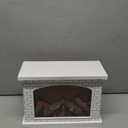 Vicenpal Fireplace Lanterns Decorative Flameless White Brick Tabletop Fireplace Indoor Battery Operated Fire Place USB Operated for Table Christmas Decorations (Neutral Rustic)