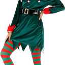 FantastCostumes Women Deluxe Christmas Elf Costume Adult Dark Green Medium