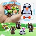 50 Pcs Mini 3D Printed Animals Figurines Set, 3D Printed Toys for Kids, Easter Basket Stuffers for Boys and Girls, School Classroom Prizes, Party Favors, Flexible Articulated Fidget Toys