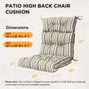 INTER HUT Outdoor Chair Cushions Set of 2, 46" x22”, Beige Stripes