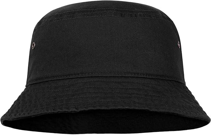 Falari Men Women Unisex Cotton Bucket Hat 100% Cotton Packable for Travel Fishing Hunting Summer Camp Medium