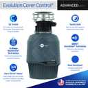 InSinkErator Evolution Cover Control 3/4 HP Garbage Disposal, Advanced Series EZ Connect Batch Feed Food Waste Disposer
