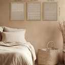 PHOPAGO Boho Mid-Century Modern Framed Wall Art Minimalist Geometric Neutral Wall Decor Bohemain Artwork Farmhouse Kitchen Decor - 11x14in Natural Framed (14L" x 11W" x 3 Pcs Natural)