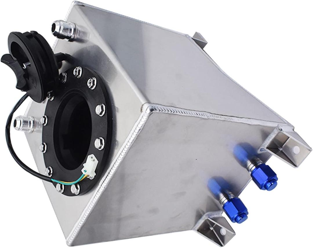 2.5 Gallon 9.5L Fuel Cell Tank Aluminum Polished Racing Street Drift Strip Fuel Cell Tank with Level Sender