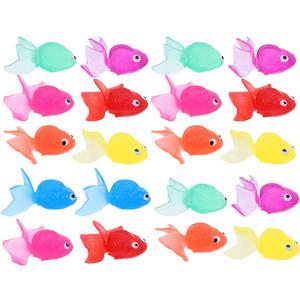 Healifty 20pcs Artificial Goldfishes Rubber Aquarium Floating Fish for Aquarium Fish Tank Decoration Mixed Color 6. 5cm