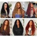 Knovotch Boho Faux Locs With Curly Pure Protein Fiber Close to Human Hair Curls 24 Inch Pre-Looped Crochet Goddess Faux Locs Bohemian Loc Crochet Hair For Women(24Inch 1B)