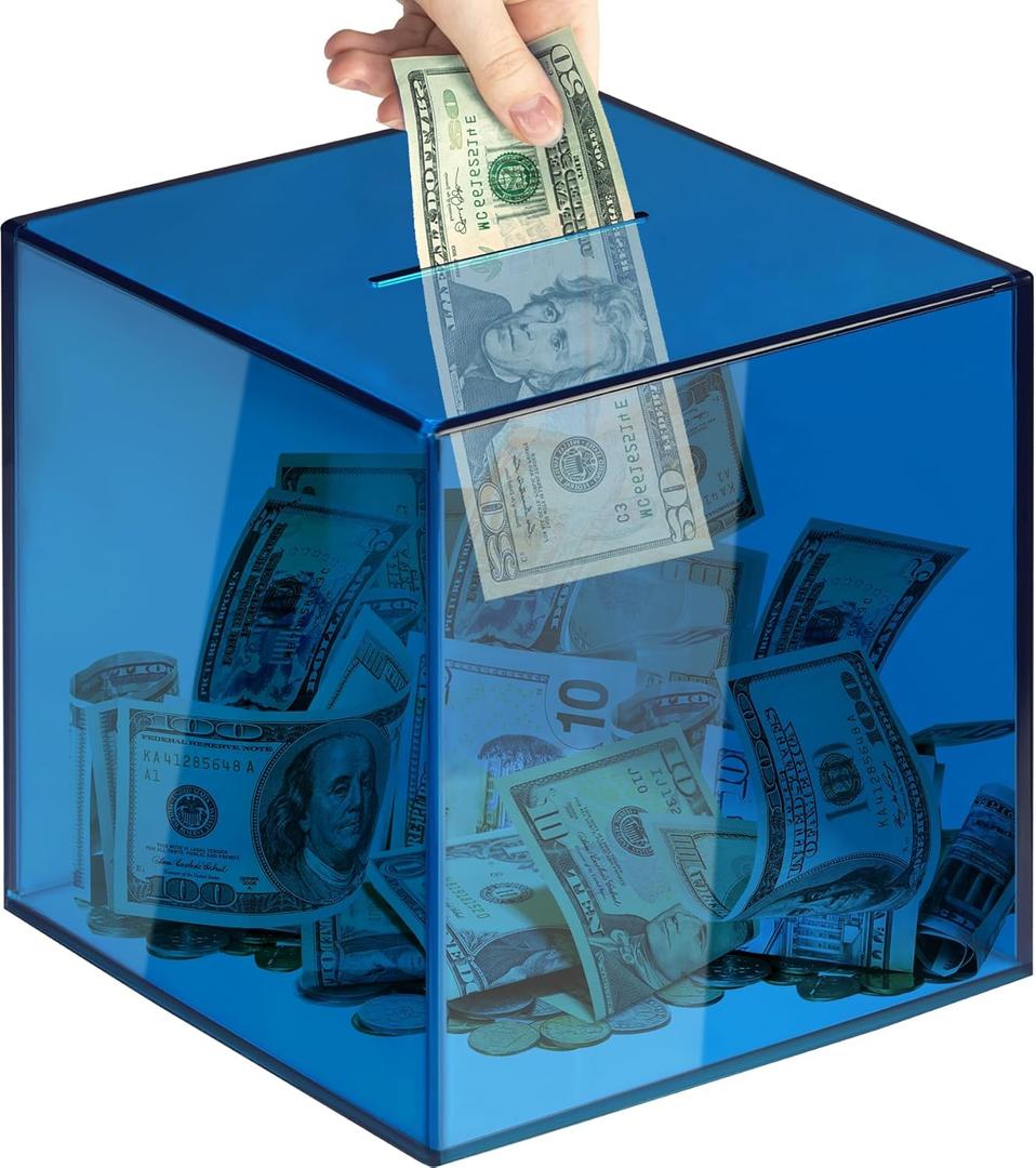Piggy Bank for Adults Must Break to Open, Vcertcpl Acrylic Clear Piggy Bank Money Saving Box for Cash Saving, Unopenable Adults Large Bank for Real Money Bank Coin Bank Change Jar