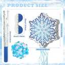 Shappy Winter Piata Snowflake christmas Piata with Blindfold Bat Confetti 13 x 14.5 Inch Snowflake Pull String for Christmas Winter Theme Birthday Party Game Decorations Supply