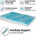 Boyd Sleep Gel Cooling Memory Foam Wedge Pillow Dual Foam Bed Wedge, 4" Incline, GelLux Ventilation, Acid Reflux & Snoring Relief, 43" x 29" x 6", Supportive Body Pillow for Sleeping