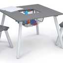 Delta Children 4-Piece Toddler Playroom Set, Grey/White, Onesize