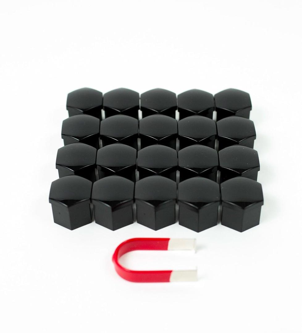 for Jeep Grand Cherokee and Grand Cherokee L Lug Nut Covers - 20 Glossy Black Wheel Nut Caps