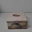 Chocolate Fondue Pot Set Electric Melting Machine, 4-Cup Capacity 4 Trays 5 Forks 1 Spatula Cheese Warmer, Ideal Gift for Couple Family & Date Night Idea House Warming Holidays Essentials (Cream White)