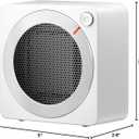 Gaiatop Mini Space Heater, Lightweight PTC Ceramic Fast Heating 500W Energy Efficient for Indoor Use, Overheating & 45 Tip-Over Protection, Portable Desk Electric Heaters for Office Home White