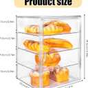 Fantasyon Pastry Display Case Large Clear Bread Box for Kitchen Countertop 4 Layers Adjustable Bread Storage with Magnetic Door Food Safe Bread Container 15.5x11.4x9.8inch