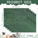 SmoothNovelty 5 Pcs Waterproof Guinea Pig Blankets Washable Small Animal Pee Pad Pet Blanket Sleep Bedding Mats Absorbent Guinea Pig Cage Liner Reusable Pet Sleep Pad(Dark Green,18" X 24",Classic)