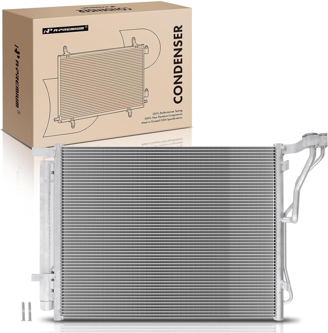 A-Premium Air Conditioning A/C Condenser Compatible with Hyundai Sonata 2011-2014 & Kia Optima 2011-2015, L4 2.0L, Replace# 976063Q000