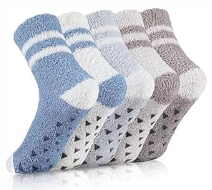 Trifabricy 5 Pairs Fuzzy Socks - Fuzzy Socks for Women, Women's Winter Super Soft Warm Cozy Sock, Slipper Fluffy Sock Fits Most Size