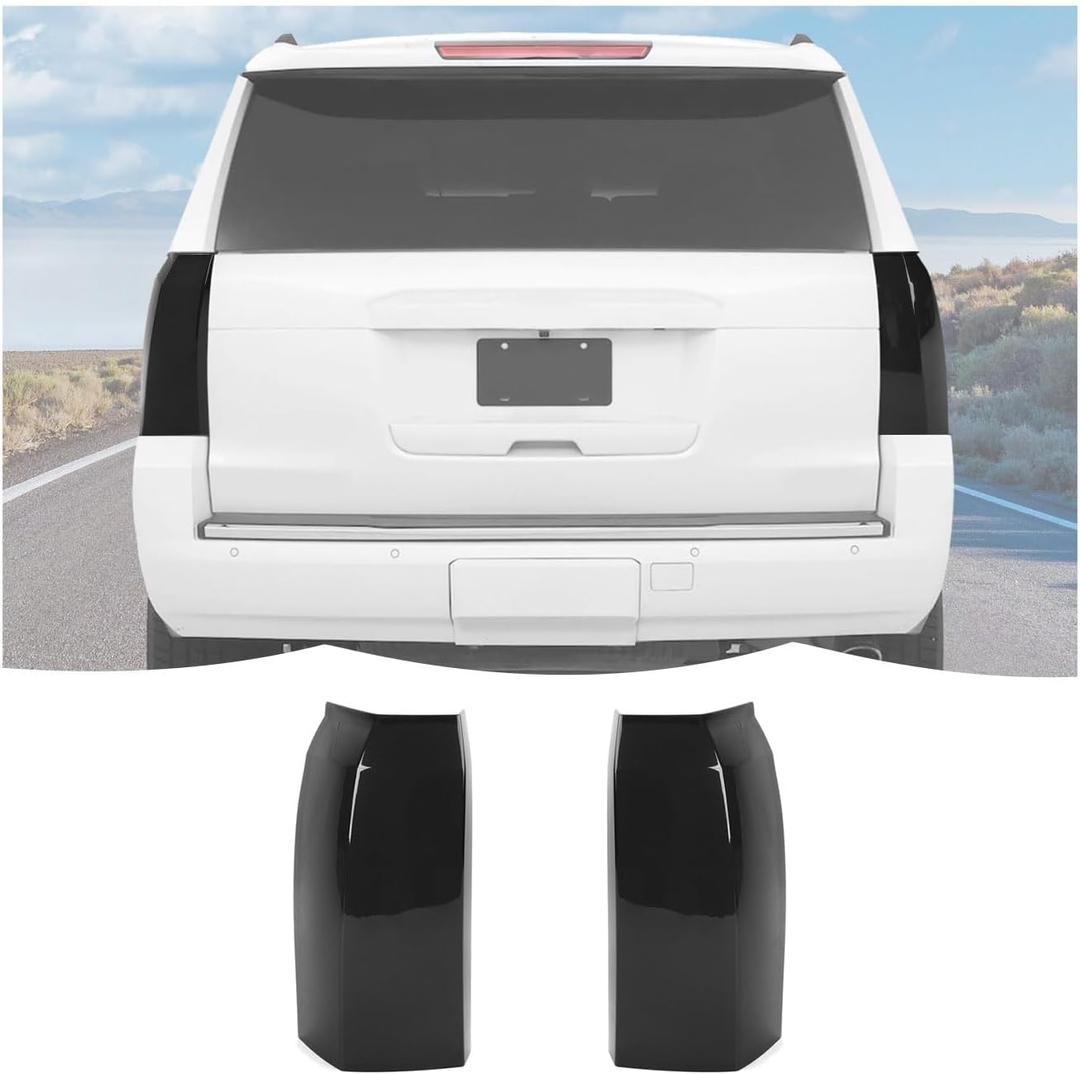 RT-TCZ Smoked Black Tail Light Lamp Cover Guard Trim Decoration Exterior Accessories for Chevy Suburban/Tahoe 2015-2019