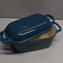 4.6 Quart Dutch Oven for Sourdough Bread Baking, Combo Oval Enameled Cast Iron Bread Pan with Lid, Bread Dutch Oven for a Crispy Crust, Teal