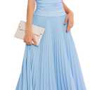 Bbonlinedress Formal Maxi Prom One Shoulder Pleated Cocktail Dress Women Wedding Guest Summer Daily Long Party Dresses, Size Medium 