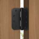 Haidms 304 Stainless Steel Black Ball Bearing Door Hinges for Exterior & Interior Doors 4in Stainless Steel Heavy-Duty Door Hinges Black 4inch, 5/8'' Radius Corners 3PACK