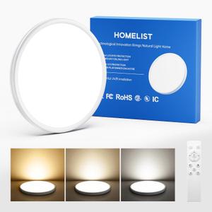Homelist LX3 6000LM Eye Protection LED Flush Mount Ceiling Light Fixture, 24in 68W Ultra-Thin Ceiling Light for Children's Bedroom, Infinite Dimming & Color Adjustment, Study/Cinema/Warm/Relax Mode