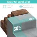 YENING Large Dog Stairs for High Beds - 24 Inches Tall Extra Wide Pet Steps for Large Dogs to Get on Bed 4 Deep Step for Couch