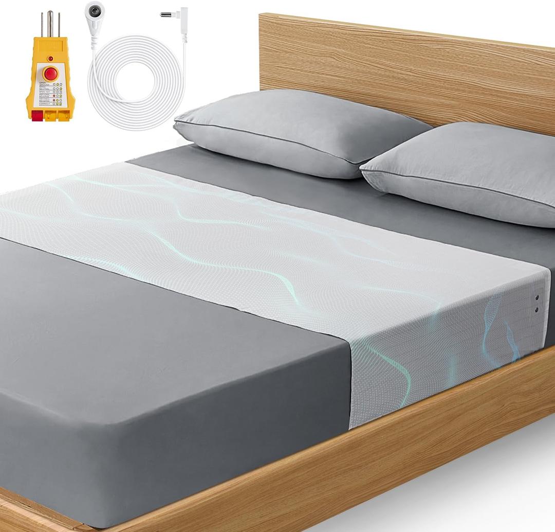 Grounding Sheets, Grounding Mat for Bed Earth Grounded Sheet Pad 10% Silver Fiber+90% Organic Cotton, for Queen, King and All Mattress Sizes, with Outlet Tester & Cord 104"*24" (White) Grounding Sheets, Grounding Mat for Bed Earth Grounded Sheet Pad 10% Silver Fiber+90% Organic Cotton, for Queen, King and All Mattress Sizes, with Outlet Tester & Cord 104"*24" (White)