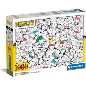 Clementoni - 39804 - Impossible Puzzle Peanuts - Jigsaw Puzzle 1000 Pieces, Jigsaw Puzzle for Adults, Comic Puzzle, Difficult - Made in Italy
